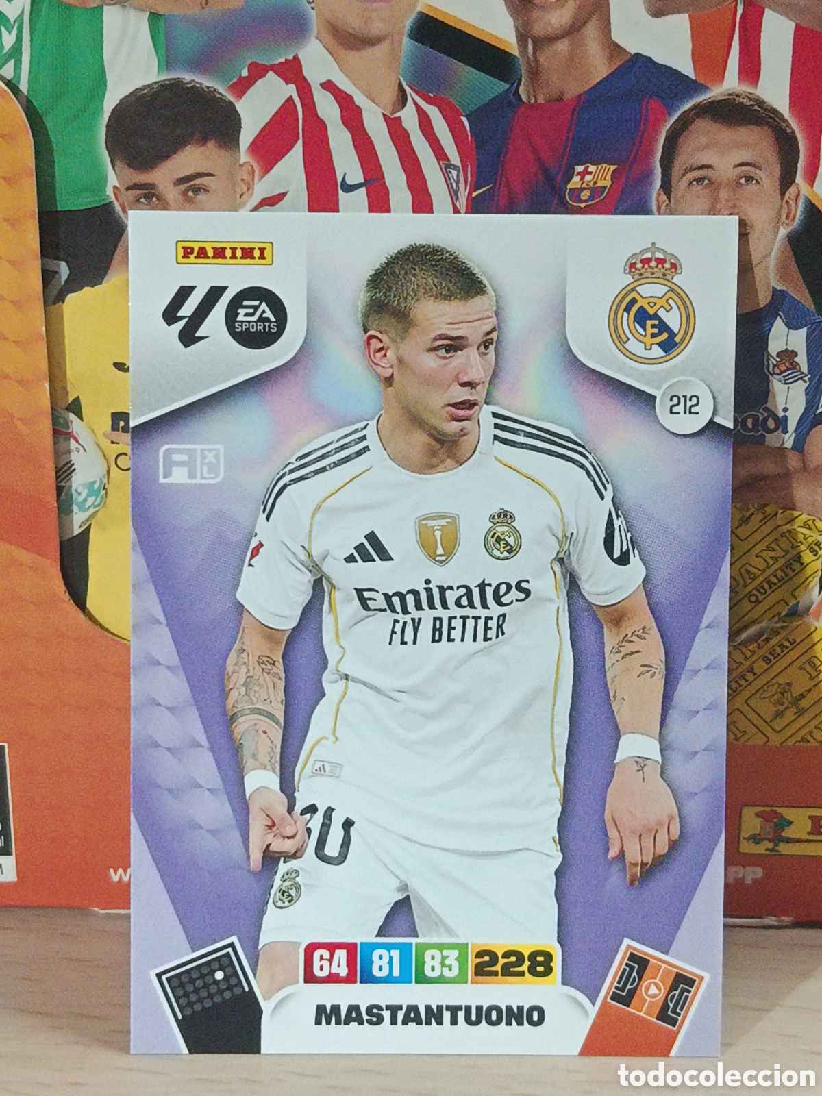 Cartes &agrave; collectionner de Football: MASTANTUONO REAL MADRID N&ordm; 212 LIGA ADRENALYN 25 26 2025 2026 PANINI