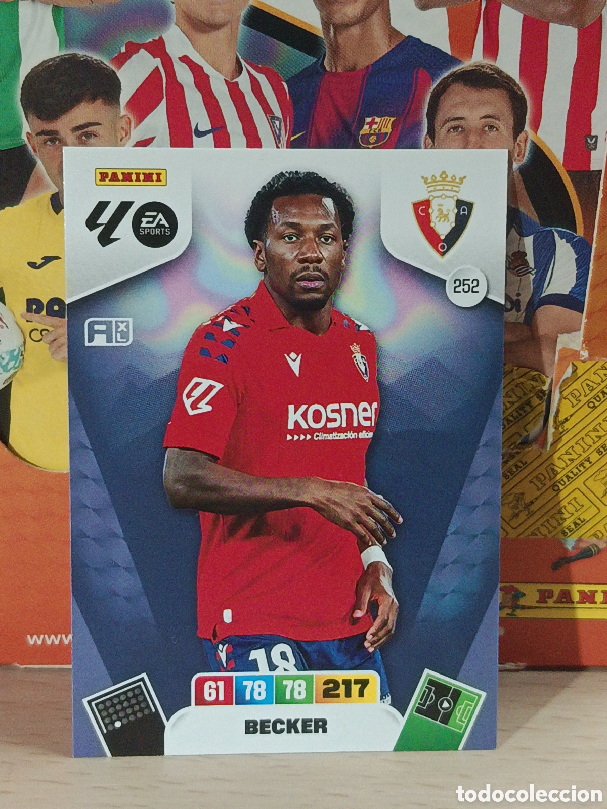 Fu&szlig;ball-Sticker: BECKER OSASUNA N&ordm; 252 LIGA ADRENALYN 25 26 2025 2026 PANINI