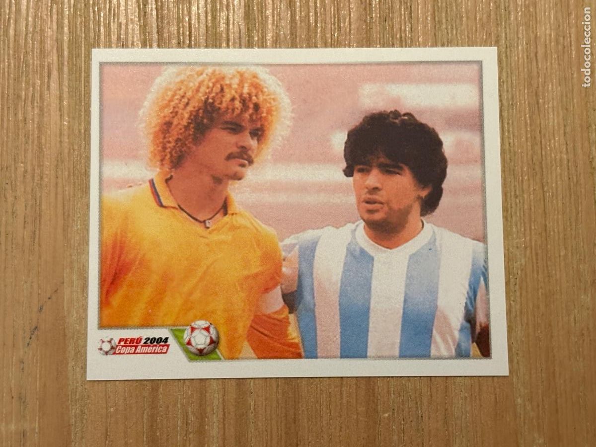 Cromos de f&uacute;tbol: 5. CROMO STICKER F&Uacute;TBOL NAVARRETE COPA AM&Eacute;RICA 2004 PER&Uacute; N 16 DIEGO MARADONA (ARGENTINA) VALDERRAMA