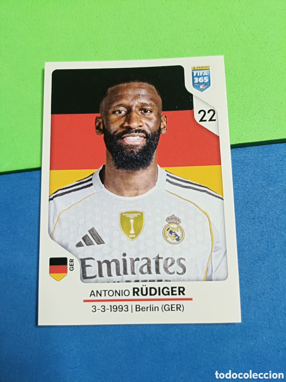 Cromos de f&uacute;tbol: Panini FIFA 365 2026 stickers - 498 R&uuml;diger Real Madrid