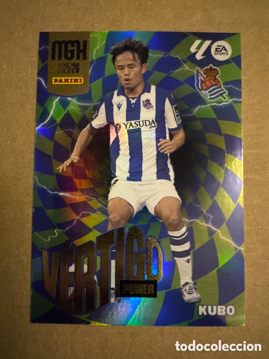 Cartes &agrave; collectionner de Football: # P384 384 Kubo Real Sociedad V&eacute;rtigo Power Megacracks 25 26 2025 2026 MGK