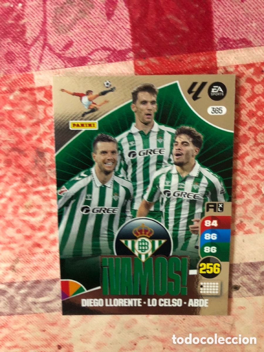 Cromos de f&uacute;tbol: 365 DIEGO LLORENTE - LO CELSO - ABDE VAMOS REAL BETIS FICHAS ALBUM ADRENALYN XL 2024 2025 24 25