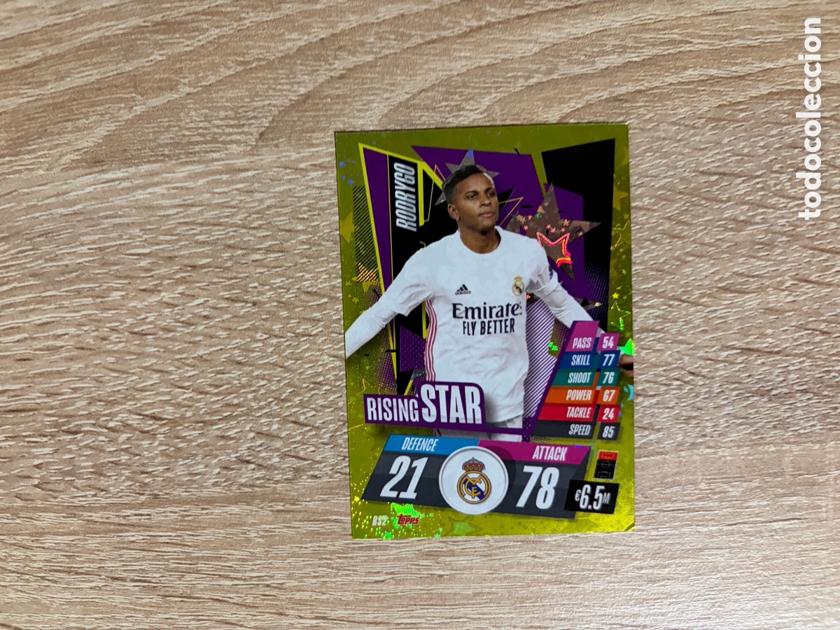 Cromos de f&uacute;tbol: RS2 RODRYGO RISING STAR TOPPS MATCH ATTAX UEFA CHAMPIONS LEAGUE 2020 2021 20 21 REAL MADRID