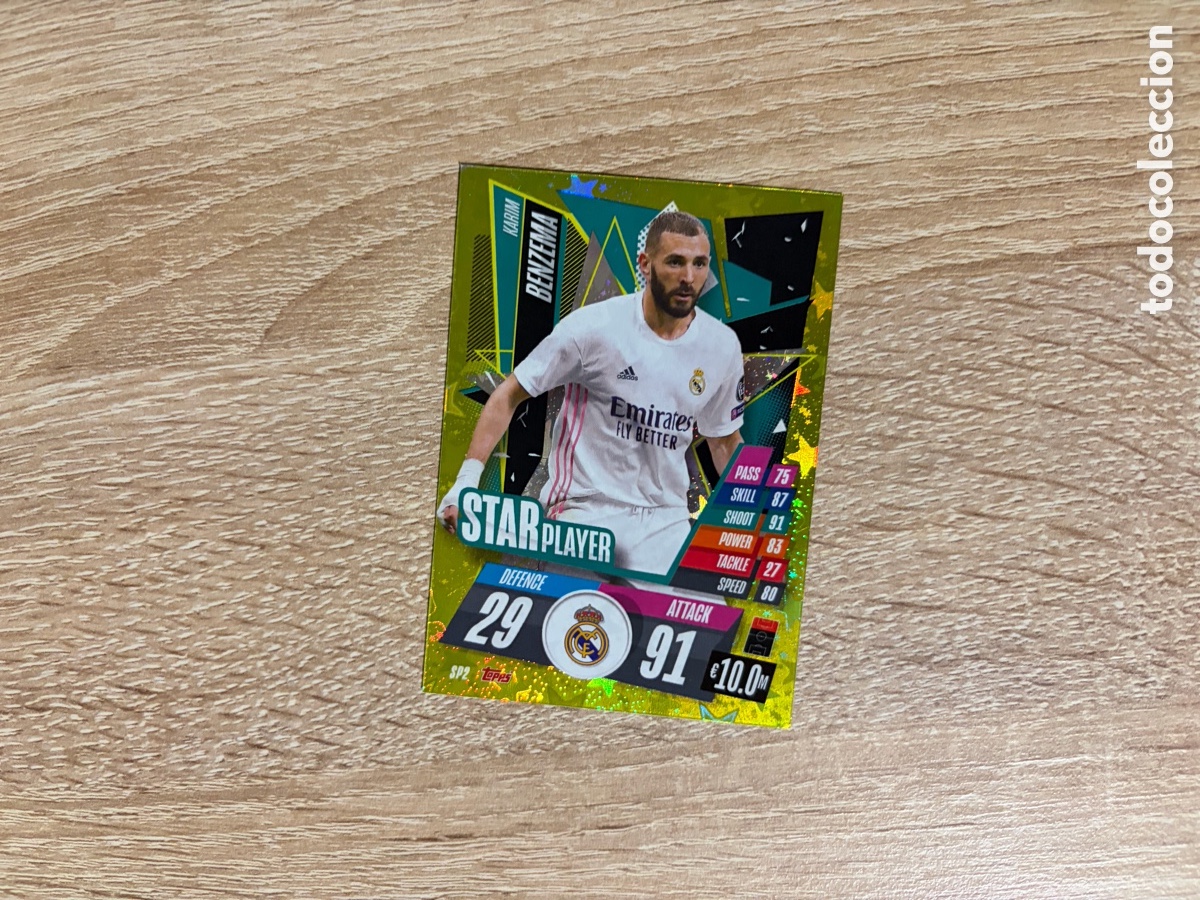 Cromos de f&uacute;tbol: SP2 KARIM BENZEMA STAR PLAYER TOPPS MATCH ATTAX UEFA CHAMPIONS LEAGUE 2020 2021 20 21 REAL MADRID