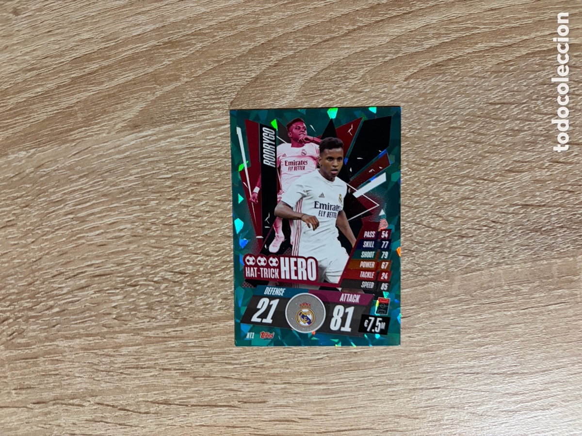 Cromos de f&uacute;tbol: HT1 RODRYGO HAT-TRICK HERO TOPPS MATCH ATTAX UEFA CHAMPIONS LEAGUE 2021 2022 21 22 REAL MADRID