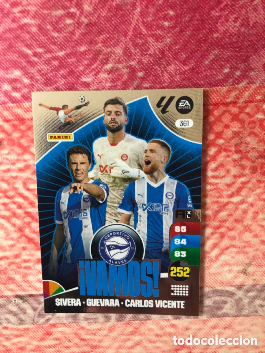 Football Stickers: Vamos numero 361 del Alav&eacute;s cromo adrenalyn XL 24-25 2024-2025