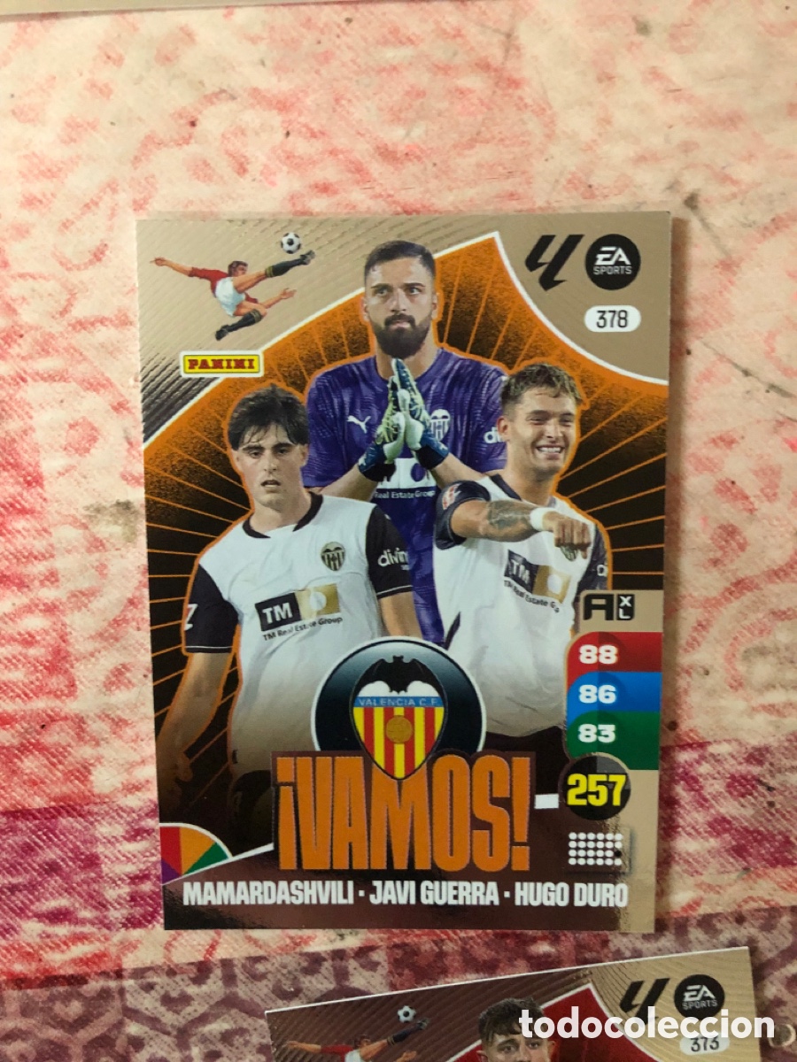 Football Stickers: ADRENALYN 2024 2025 24 25 ALBUM PANINI LIGA N 378 VALENCIA VAMOS MAMARDASHVILI JAVI GUERRA HUGO DURO