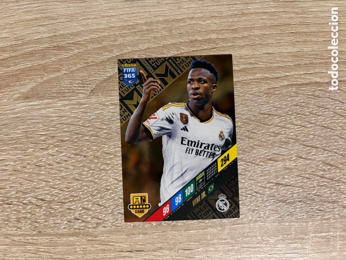Cromos de f&uacute;tbol: VINI JR. MOMENTUM X-RARE PANINI ADRENALYN XL FIFA 365 2024 24 REAL MADRID