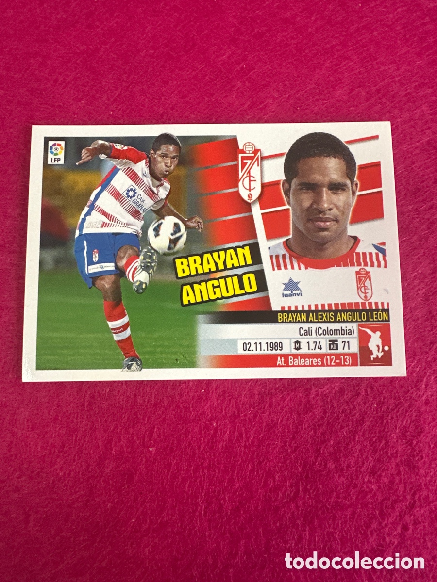 Cromos de f&uacute;tbol: BRAYAN ANGULO(GRANADA)4C COLOCA LIGA ESTE 2013-2014 13 14 NUNCA PEGADO SIN PEGAR