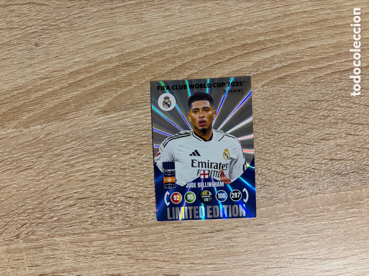 Cromos de f&uacute;tbol: JUDE BELLINGHAM 287 LIMITED EDITION PANINI ADRENALYN XL FIFA CLUB WORLD CUP 2025 25 REAL MADRID