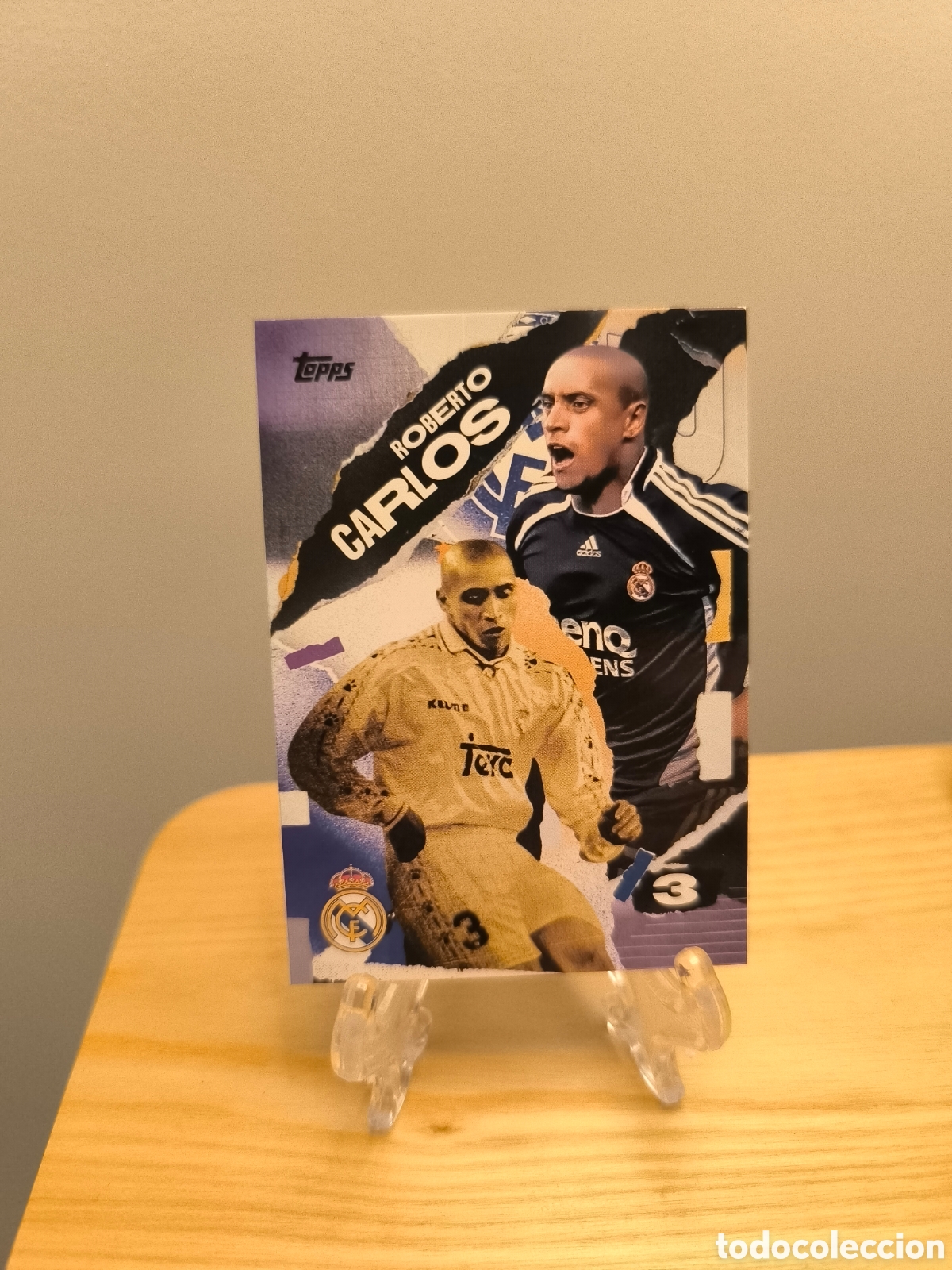 Cromos de f&uacute;tbol: Roberto Carlos Topps FIRST GOAL Real Madrid
