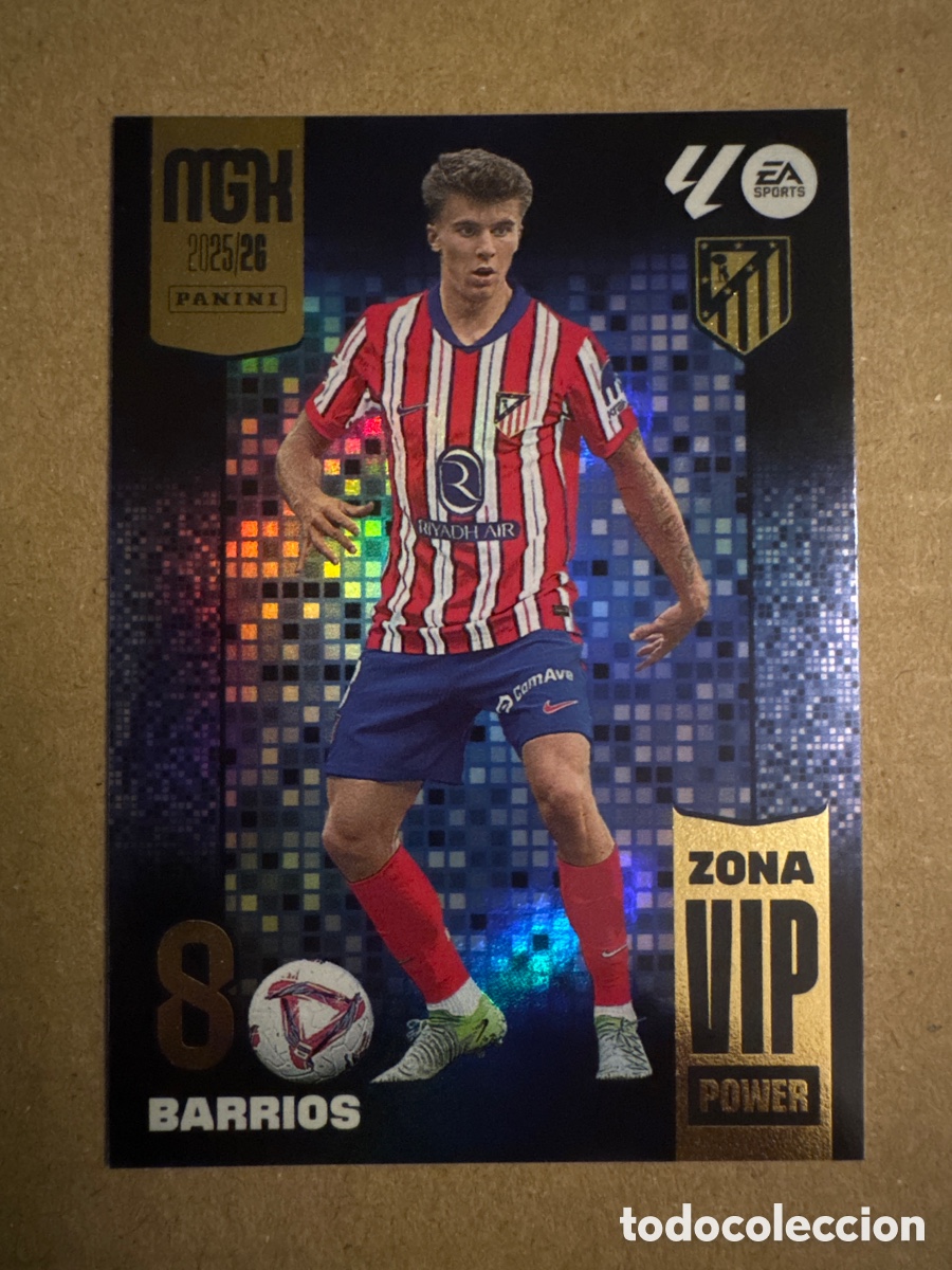 Cromos de f&uacute;tbol: # P389 389 Barrios Atl&eacute;tico de Madrid Zona VIP Power Megacracks 25 26 2025 2026 MGK