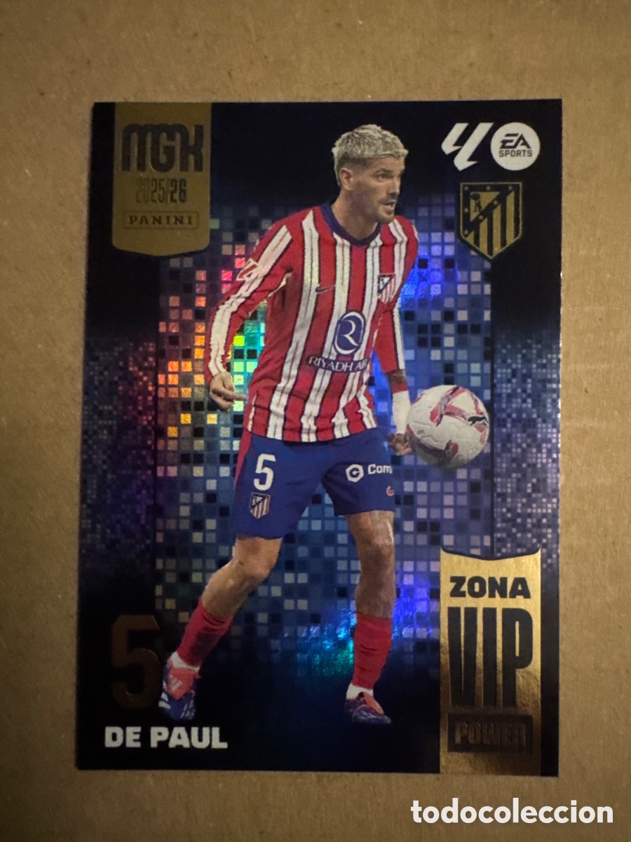 Cromos de f&uacute;tbol: # P393 393 De Paul Atl&eacute;tico de Madrid Zona VIP Power Megacracks 25 26 2025 2026 MGK