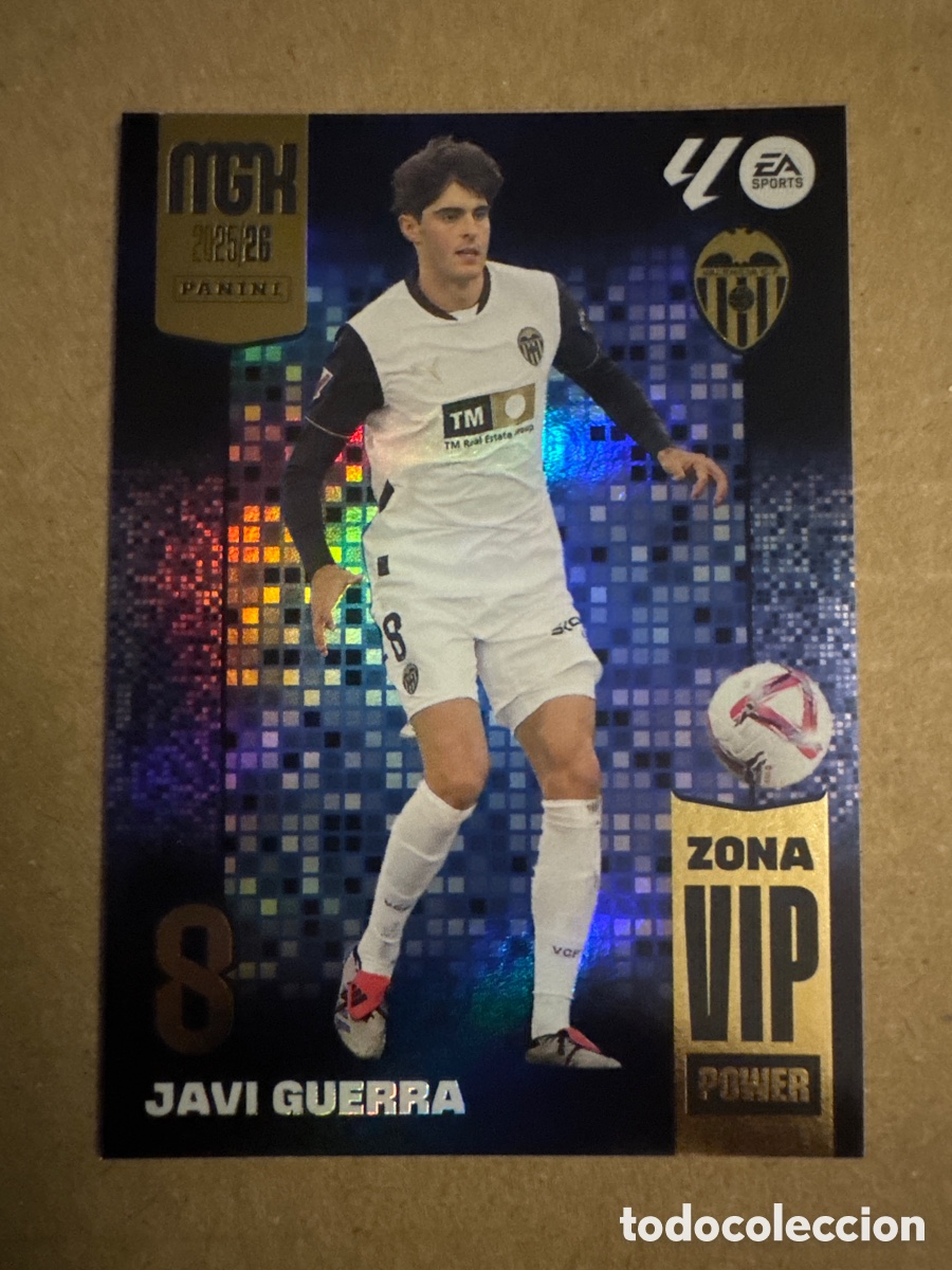 Cromos de f&uacute;tbol: # P398 398 Javi Guerra Valencia Zona VIP Power Megacracks 25 26 2025 2026 MGK