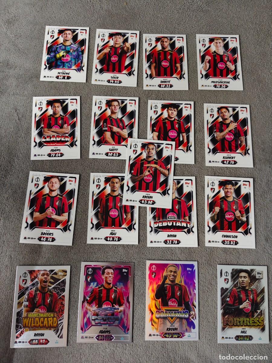 Cromos de f&uacute;tbol: LOTE 13 BASE 4 ESPECIALES AFC BOURNEMOUTH KROUPI MATCH ATTAX 26/27 2026 2027 TOPPS UCC AAU
