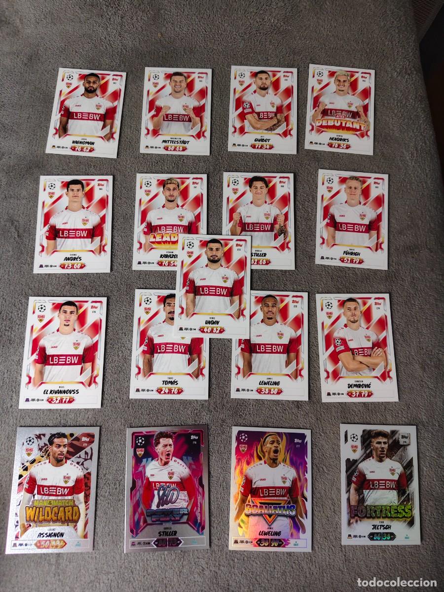 Cromos de f&uacute;tbol: LOTE 13 BASE 4 ESPECIALES VFB STUTTGART UNDAV MATCH ATTAX 26/27 2026 2027 TOPPS UCC AAU