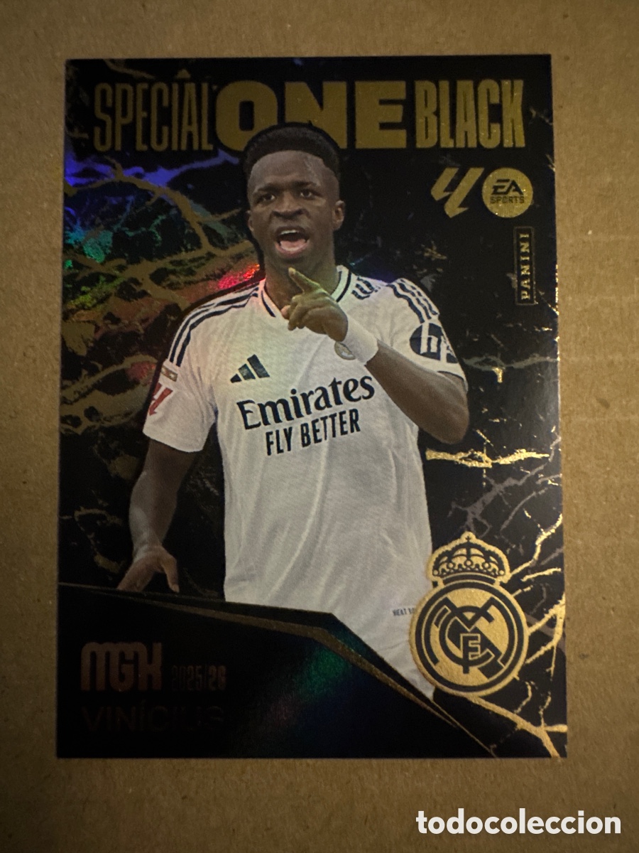 Cromos de f&uacute;tbol: Special One Black Vinicius Junior Vini Jr Real Madrid Megacracks 25 26 2025 2026 MGK