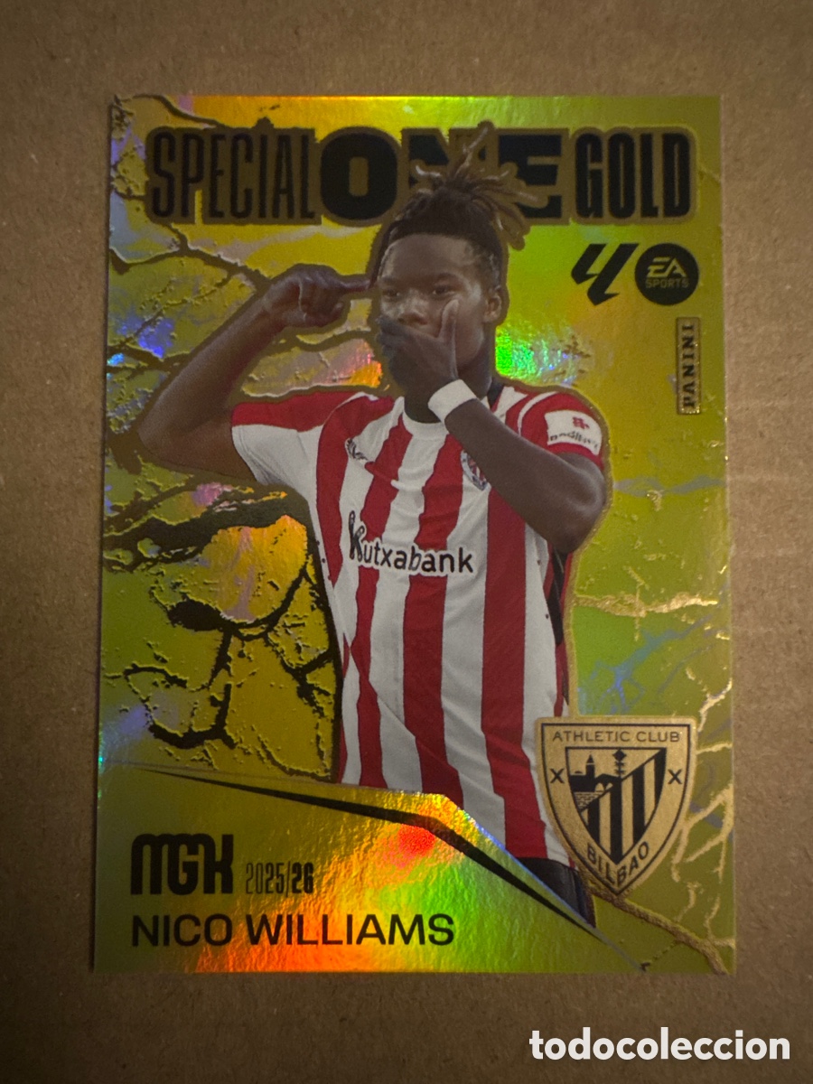 Cromos de f&uacute;tbol: Special One Gold Nico Williams Athletic Club Bilbao Megacracks 25 26 2025 2026 MGK