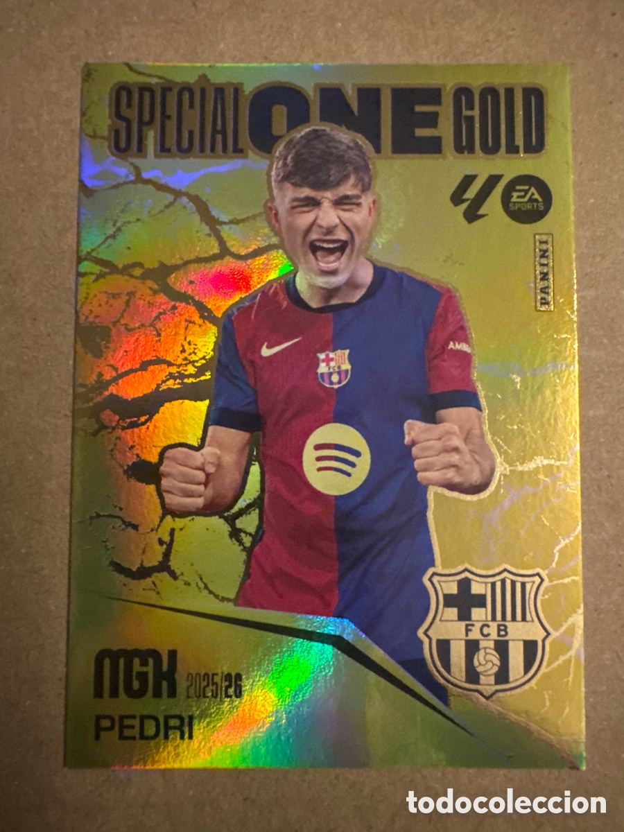 Cromos de f&uacute;tbol: Special One Gold Pedri FC Barcelona Megacracks 25 26 2025 2026 MGK