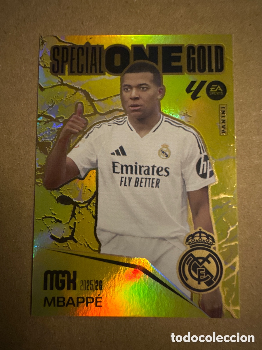 Cromos de f&uacute;tbol: Special One Gold Mbappe Real Madrid Megacracks 25 26 2025 2026 MGK