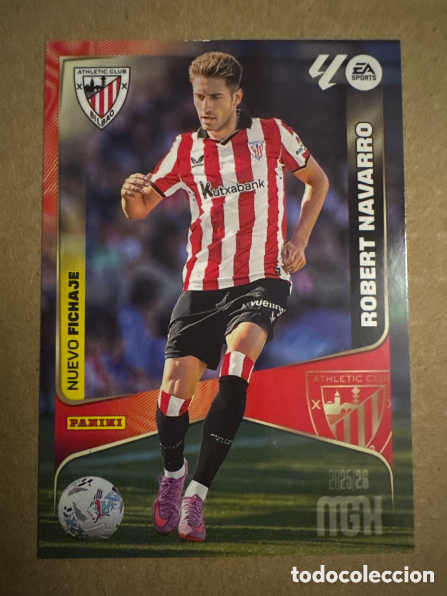 Cromos de f&uacute;tbol: # 451 Robert Navarro Athletic Club Bilbao Nuevo Fichaje 2 edici&oacute;n Megacracks 25 26 2025 2026 2&ordf; MGK