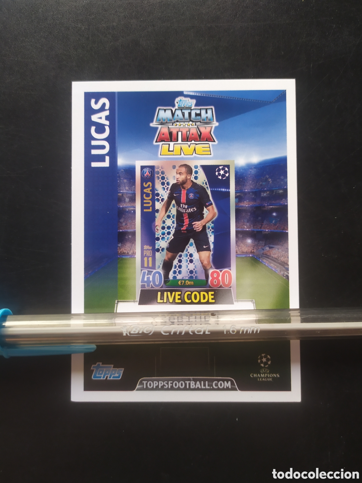 Cromos de f&uacute;tbol: UEFA Champions match attax topps 2015 2016 15 16 live code Lucas Paris Saint-Germain