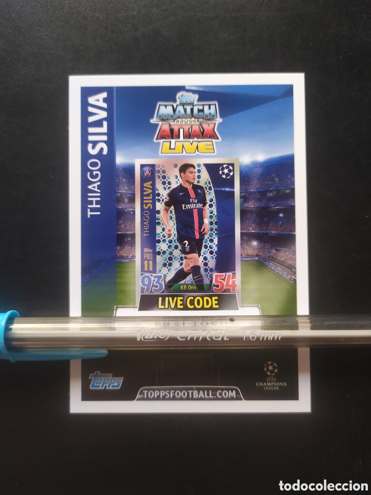 Cromos de f&uacute;tbol: UEFA Champions match attax topps 2015 2016 15 16 live code Thiago Silva Paris Saint-Germain