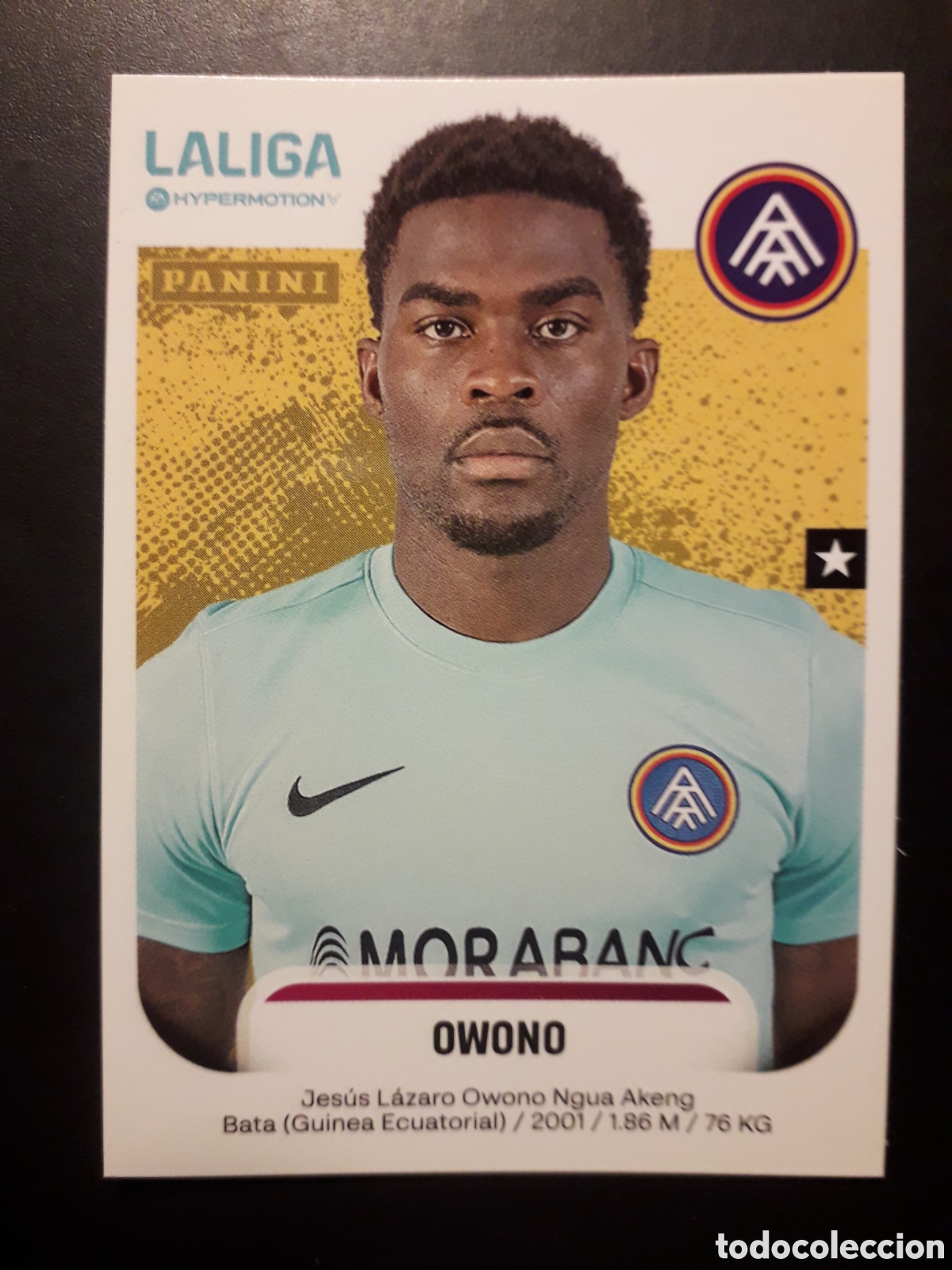Cromos de f&uacute;tbol: OWONO ANDORRA N&deg; 43 B LALIGA HYPERMOTION 25 26 2025 2026 PANINI SIN PEGAR PEDIDO M&Iacute;NIMO 3&euro;