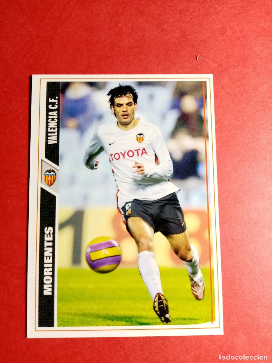 Cromos de f&uacute;tbol: N&ordm; 105 MORIENTES, VALENCIA CF, FICHAS LIGA 2008 MUNDICROMO