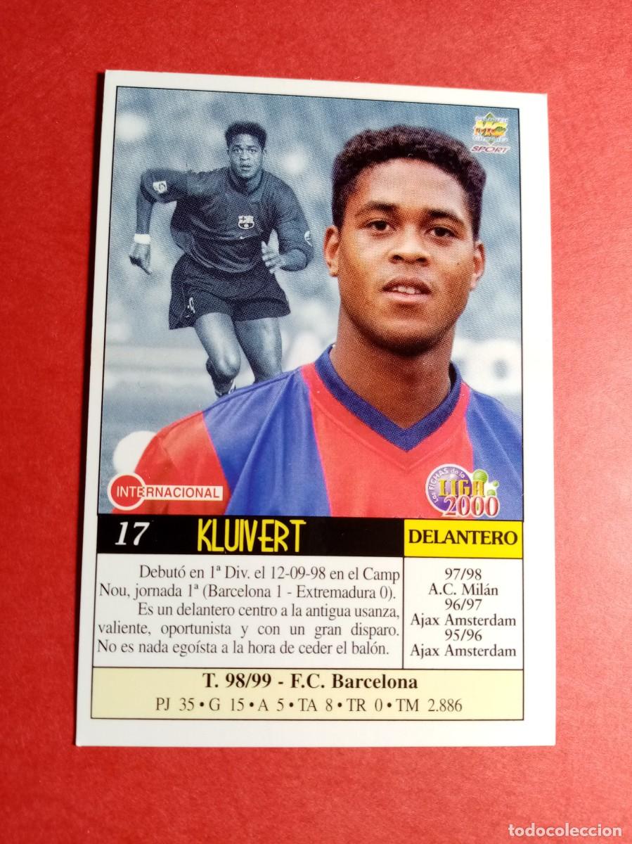 Cromos de f&uacute;tbol: N&ordm; 17 KLUIVERT, F.C. BARCELONA, FICHAS LIGA 1999 2000, 99 00, MUNDICROMO