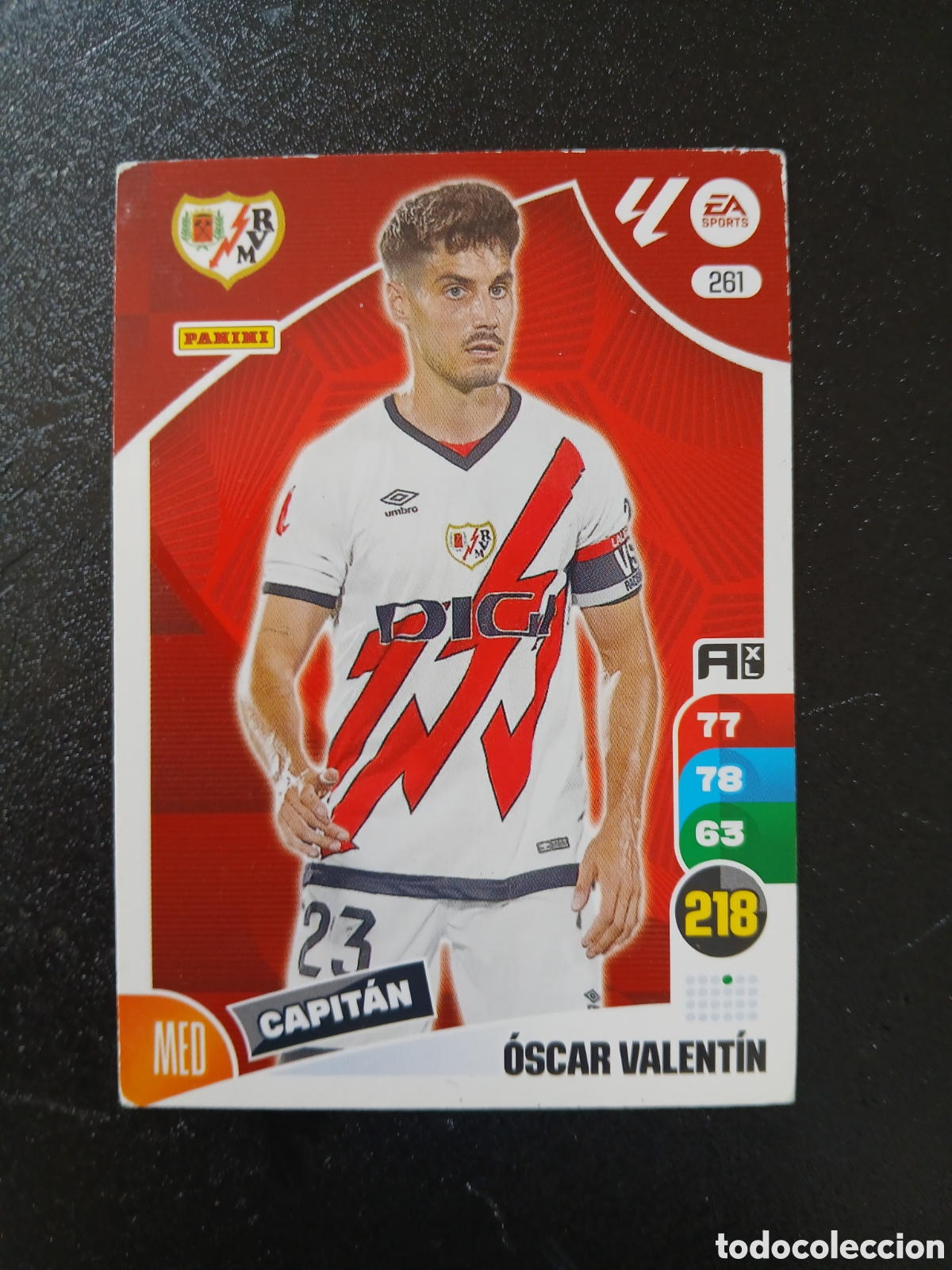 Cromos de f&uacute;tbol: 2024 2025 24 25 CROMO CARTA ADRENALYN RAYO VALLECANO OSCAR VALENTIN 261