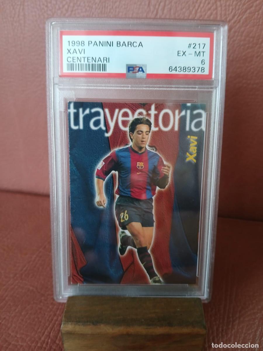 Cromos de f&uacute;tbol: 1998 PANINI BARCA XAVI CENTENARI 217 ROOKIE PSA 6