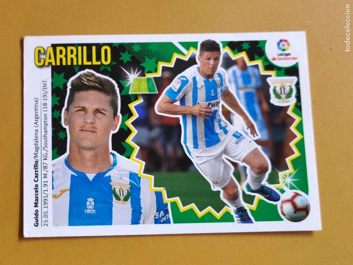 Cromos de f&uacute;tbol: carrillo, 2018 19 coloca