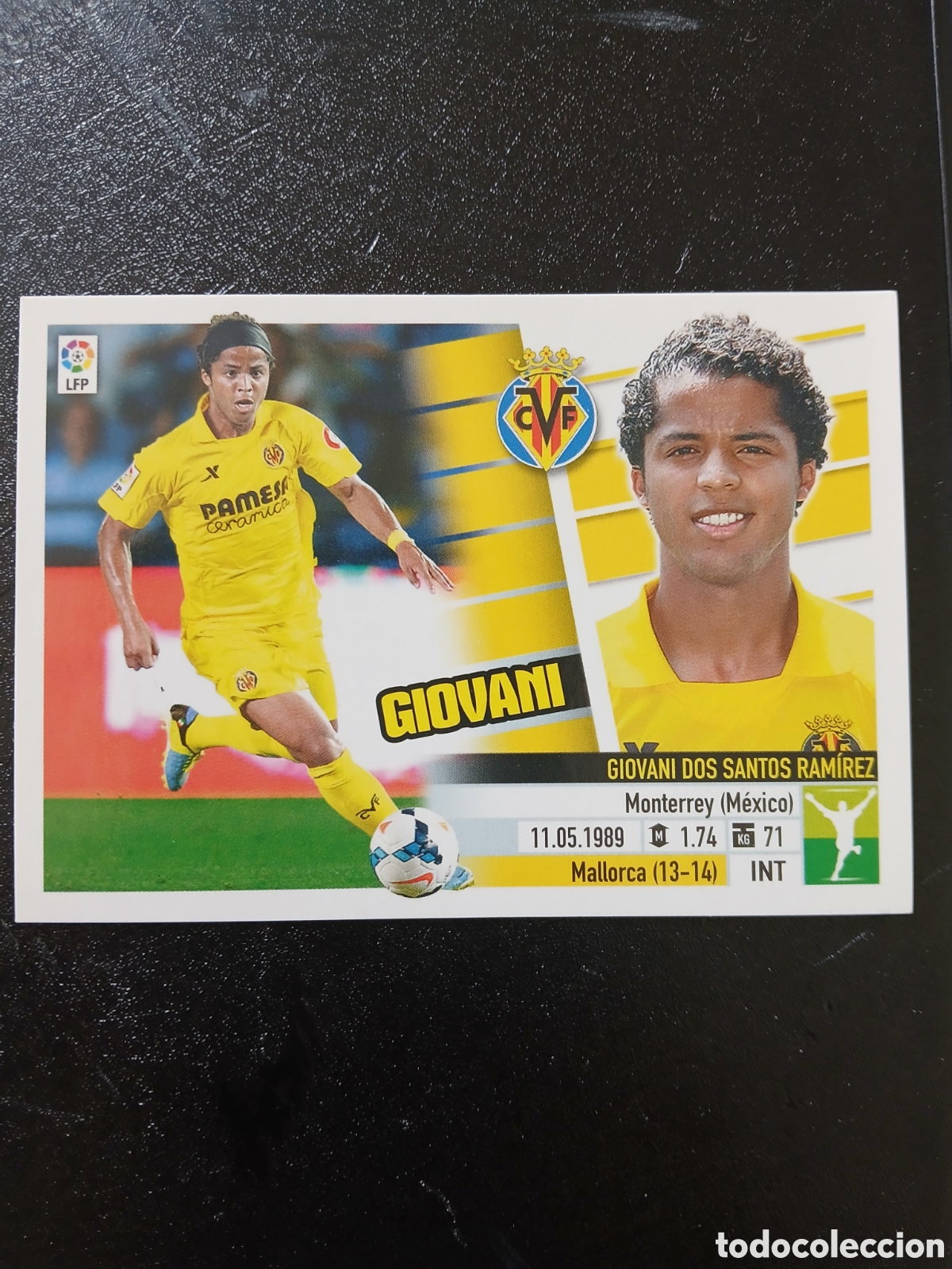 Cromos de f&uacute;tbol: 2013 2014 13 14 CROMO CARTA ESTE VILLAREAL GIOVANI ULTIMOS FICHAJES 62 B EN BUEN ESTADO