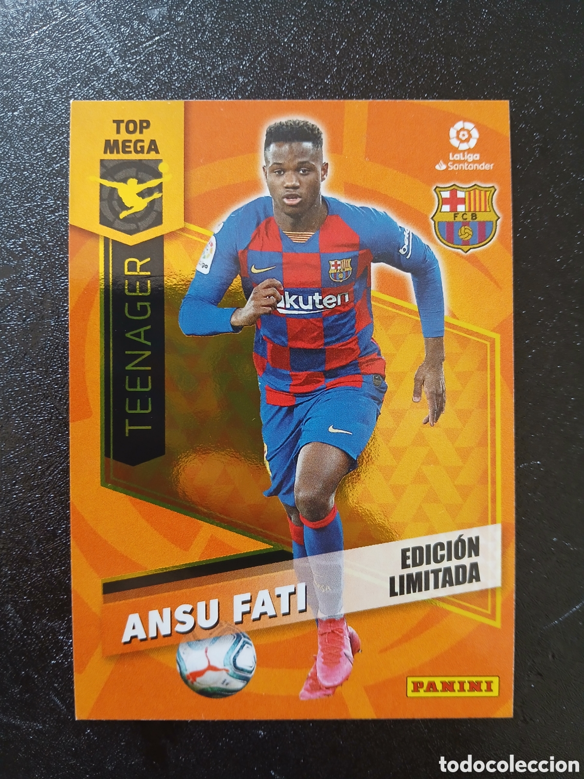 Fu&szlig;ball-Sticker: 2020 2021 20 21 CROMO CARTA MEGACRACKS ANSU FATI EDICION LIMITADA BARCELONA EN BUEN ESTADO