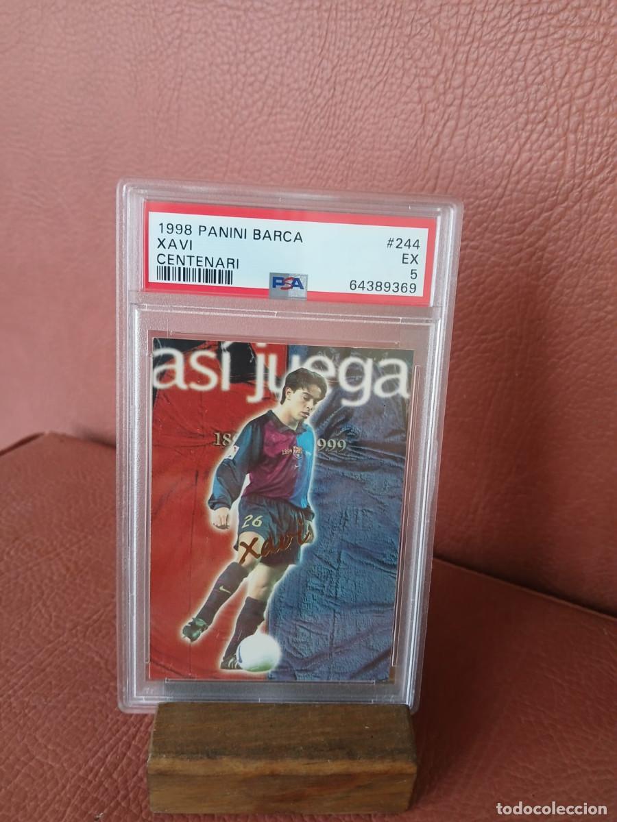 Cromos de f&uacute;tbol: 1998 PANINI BARCA XAVI CENTENARI 244 ROOKIE PSA5