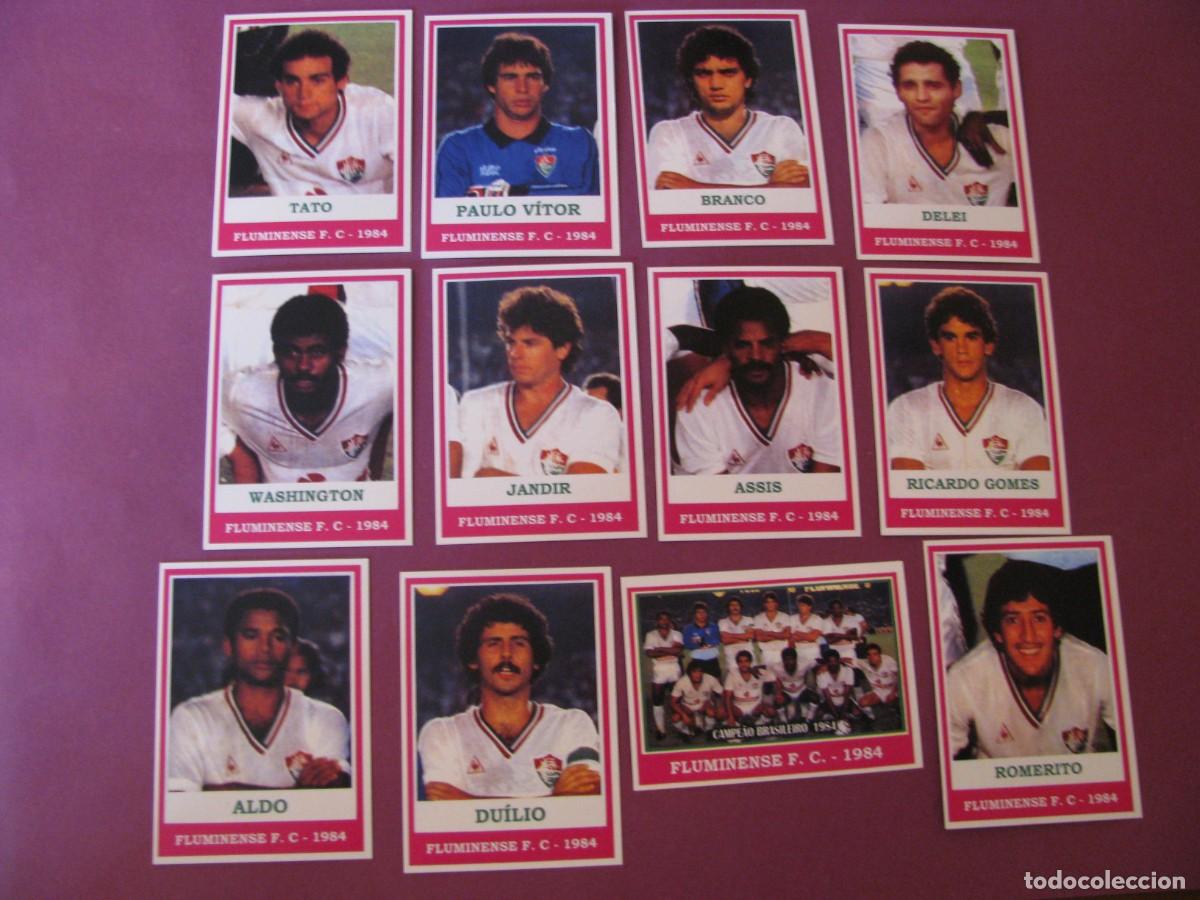 Figurine di Calcio: LOTE DE 12 CROMOS REPLICAS DEL EQUIPO FLUMINENSE F. C. BRASIL. EDICION REPLICA POR SAUDOSISTA1970