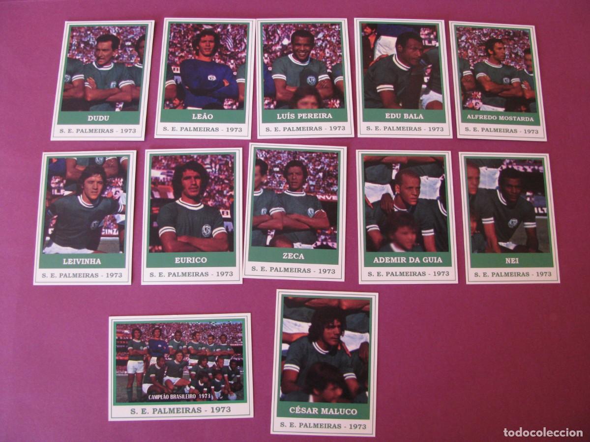 Figurine di Calcio: LOTE DE 12 CROMOS REPLICAS DEL EQUIPO S. E. PALMERAS. BRASIL. EDICION REPLICA POR SAUDOSISTA1970