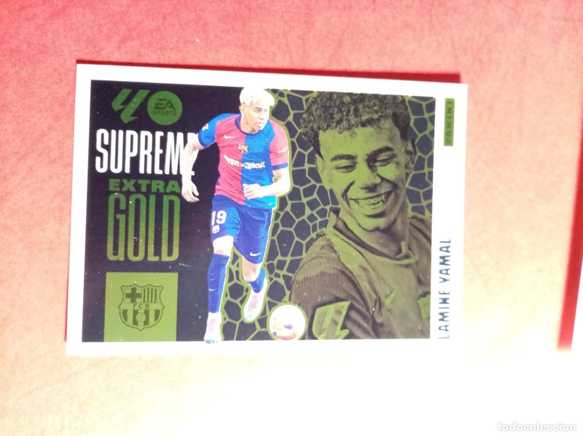 Figurine di Calcio: LAMINE YAMAL, EXTRA GOLD SUPREME, FC BARCELONA, LIGA ESTE 2025 2026 25 26 PANINI