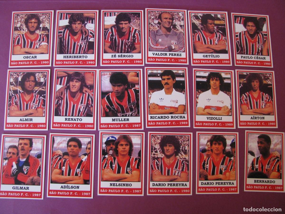 Fu&szlig;ball-Sticker: LOTE DE 48 CROMOS REPLICAS DEL EQUIPO SAO PAULO F. C. BRASIL. EDICION REPLICA POR SAUDOSISTA1970
