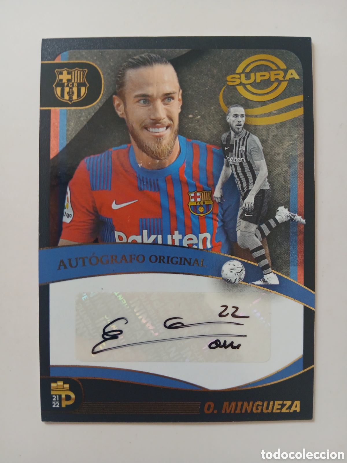 Football Stickers: CROMO CARTA SUPRA AUTOGRAFO ORIGINAL BARCELONA MINGUEZA 012/100
