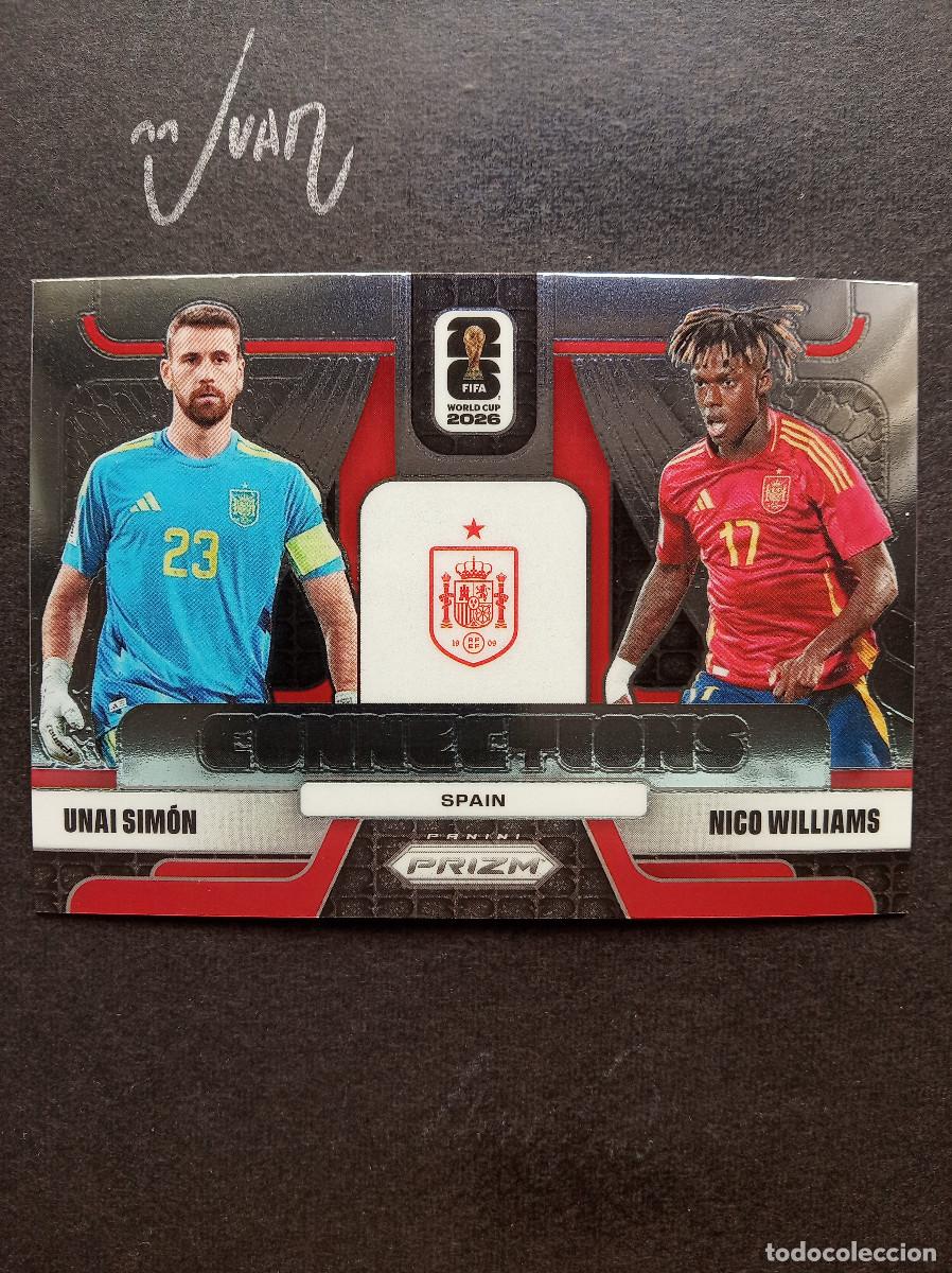 Football Stickers: 9 CONNECTIONS NICO WILLIAMS & UNAI SIMON ESPA&Ntilde;A ATHLETIC CLUB ⚽ PANINI &reg; PRIZM FIFA WORLD CUP 2026