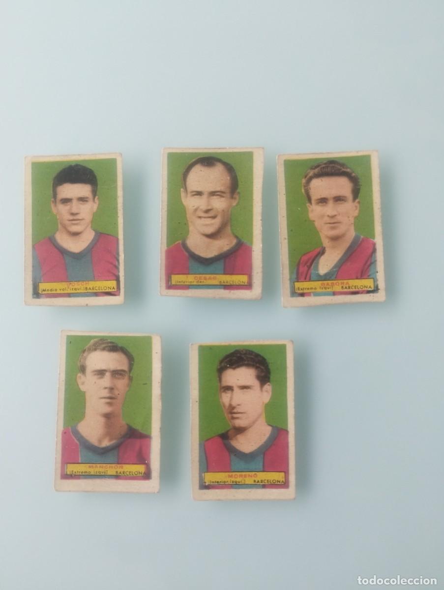 Cromos de f&uacute;tbol: Lote de 5 cromos del F.C. Barcelona - Temporada 1953 - 1954 colecci&oacute;n: Campeones Bruguera