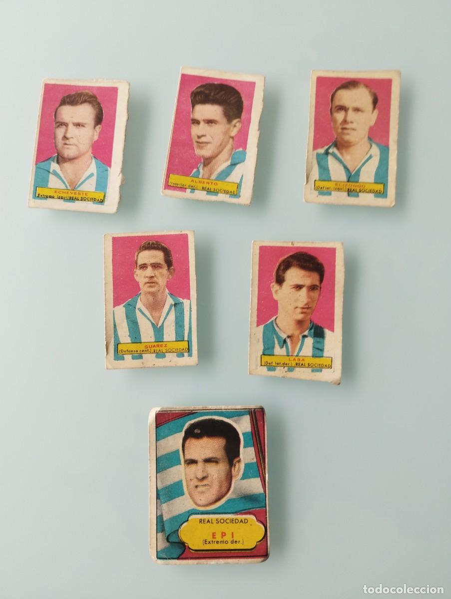 Cromos de f&uacute;tbol: Lote de 6 cromos hist&oacute;ricos de la Real Sociedad - Temporada 1953 - 1954 Colecci&oacute;n: Campeones