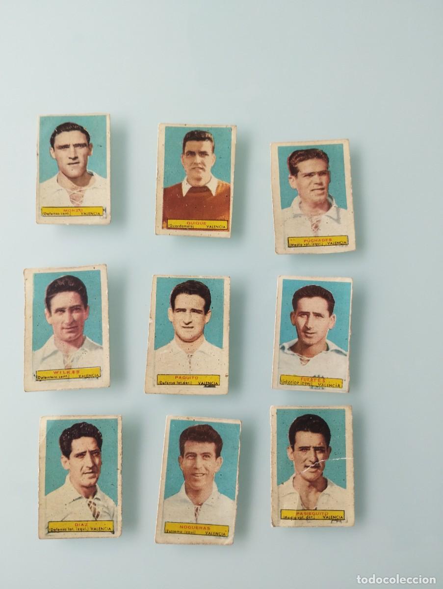 Cromos de f&uacute;tbol: Lote de 9 cromos del Valencia C.F. - Temporada 1953 - 1954 Colecci&oacute;n: Campeones Bruguera
