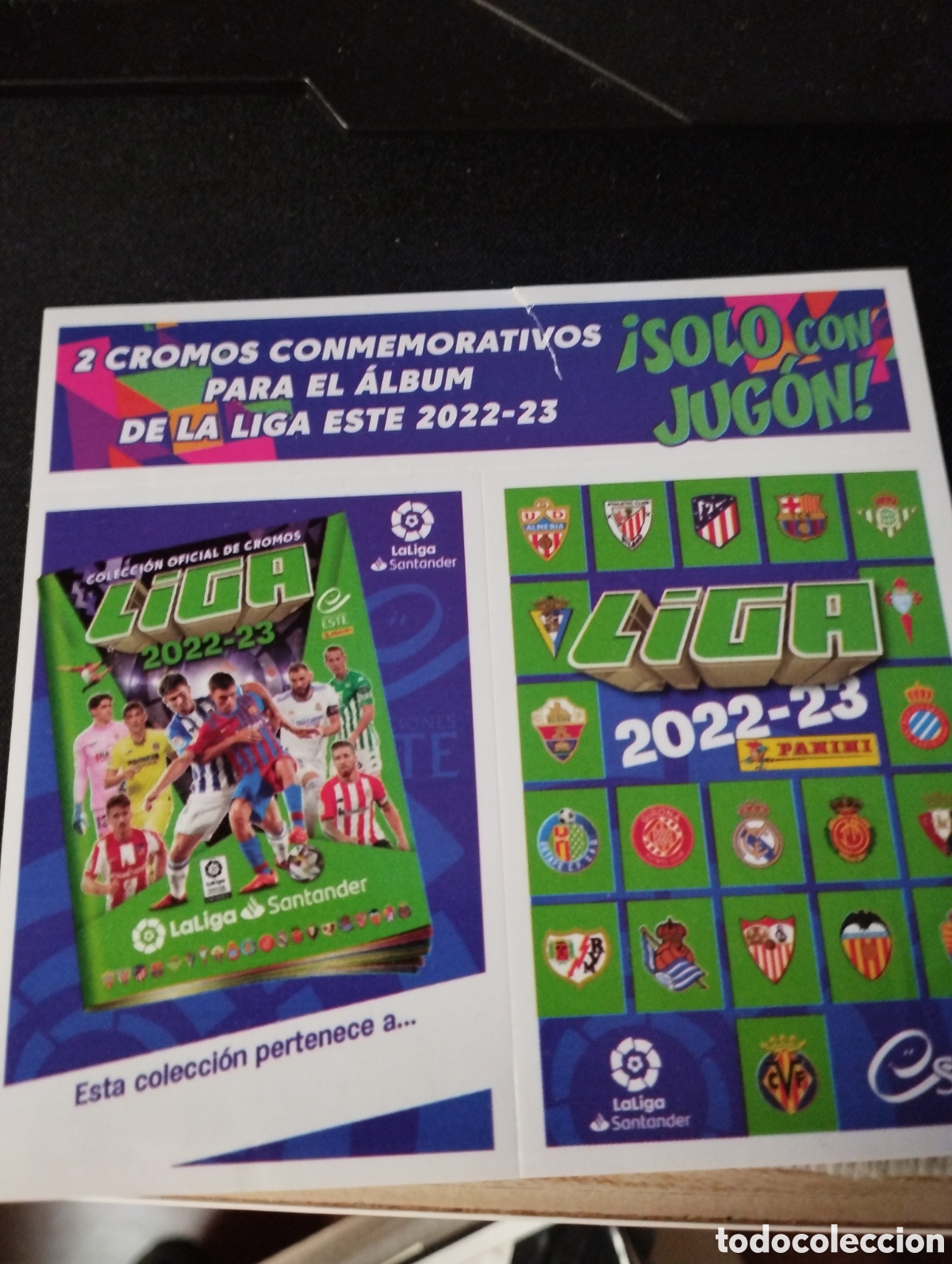 Cromos de f&uacute;tbol: CROMO LAMINS 2 CROMOS CONMEMORATIVOS LIGA ESTE 2022 2023 22 23