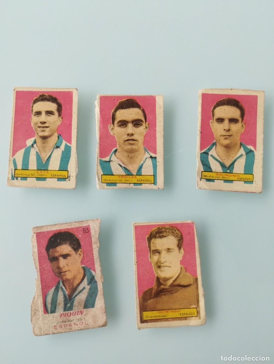 Cromos de f&uacute;tbol: Lote de 5 cromos del R.C.D. Espa&ntilde;ol - Temporada 1953 - 1954Colecci&oacute;n: Campeones Bruguera