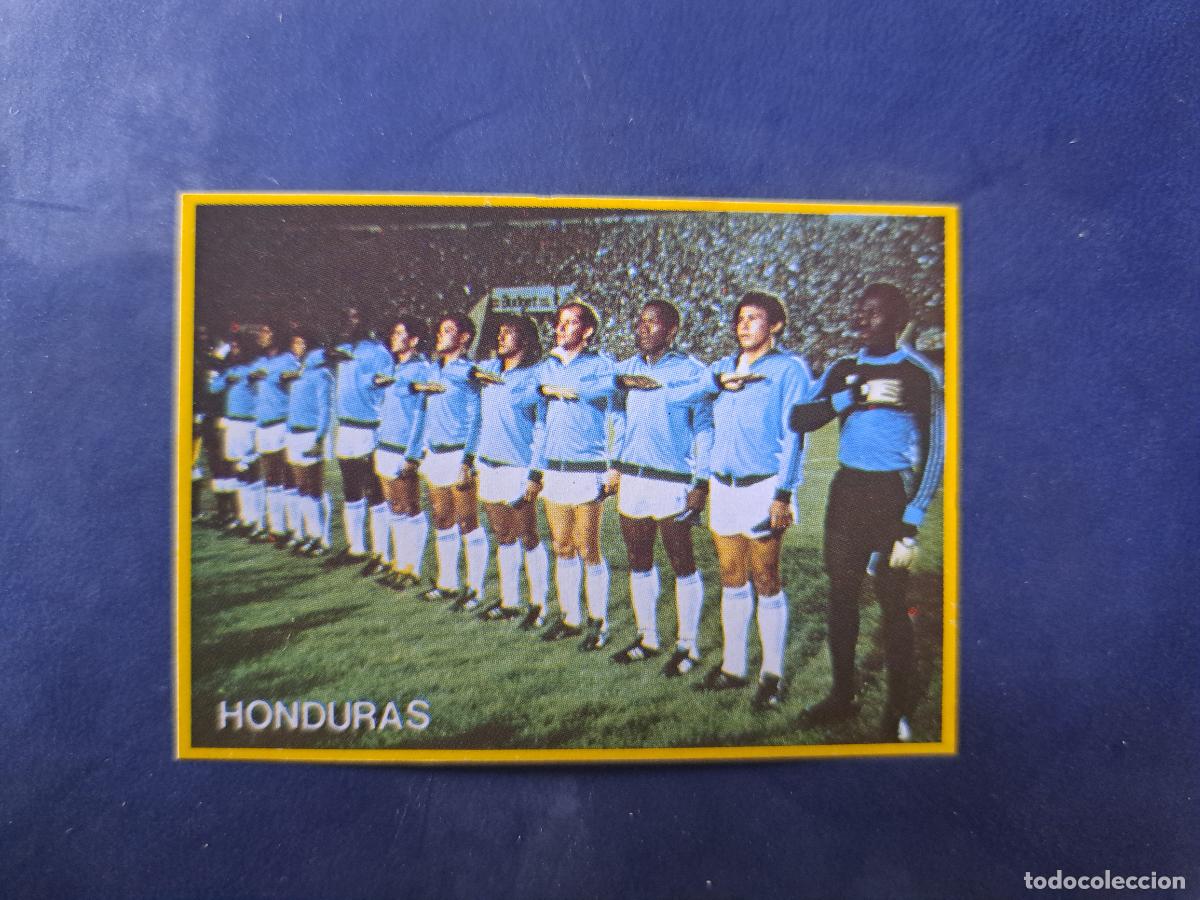 Cromos de f&uacute;tbol: FUTBOL EN ACCION DANONE MUNDIAL 82 N&ordm; 54 ALINEACION HONDURAS NUNCA PEGADO