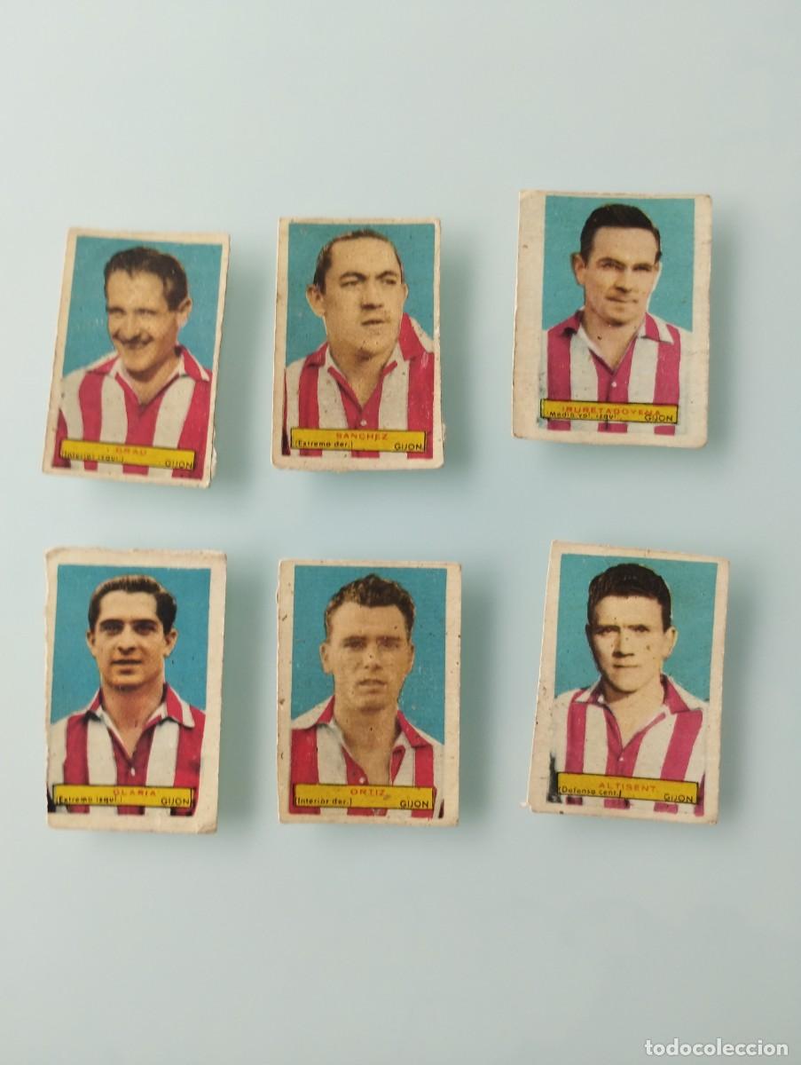 Figurine di Calcio: Lote de 6 cromos del Real Gij&oacute;n (Sporting) - Temporada 1953 - 1954 Colecci&oacute;n: Campeones Bruguera