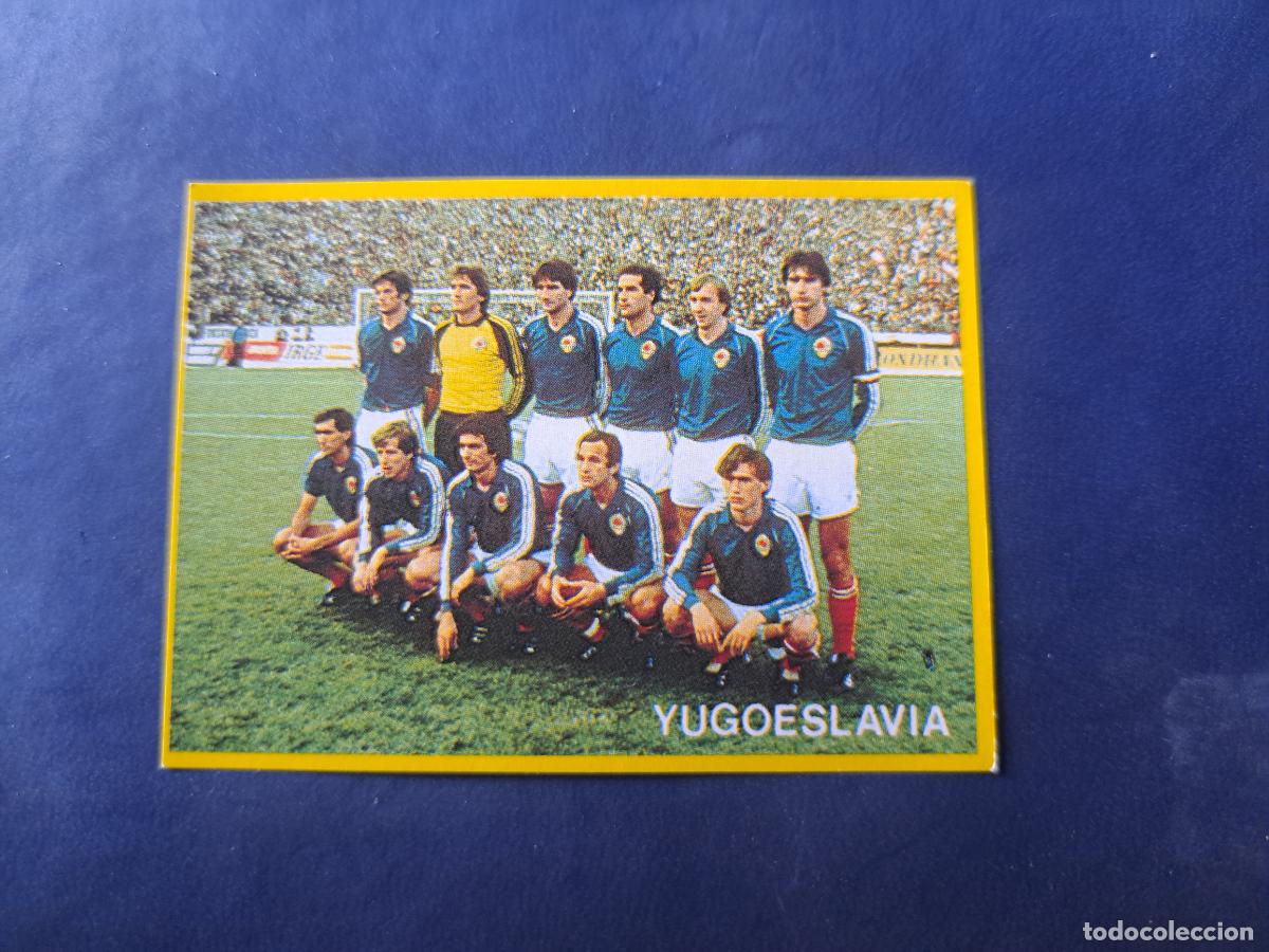 Fu&szlig;ball-Sticker: FUTBOL EN ACCION DANONE MUNDIAL 82 N&ordm; 49 ALINEACION YUGOSLAVIA NUNCA PEGADO